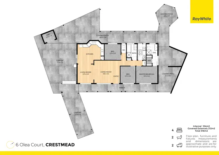 Floorplan of Homely house listing, 6 Olea Court, Crestmead QLD 4132