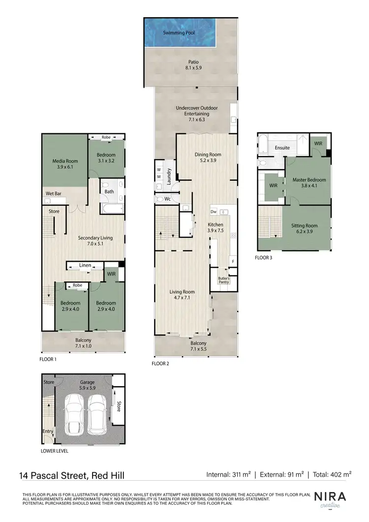 Floorplan of Homely house listing, 14 Pascal Street, Red Hill QLD 4059