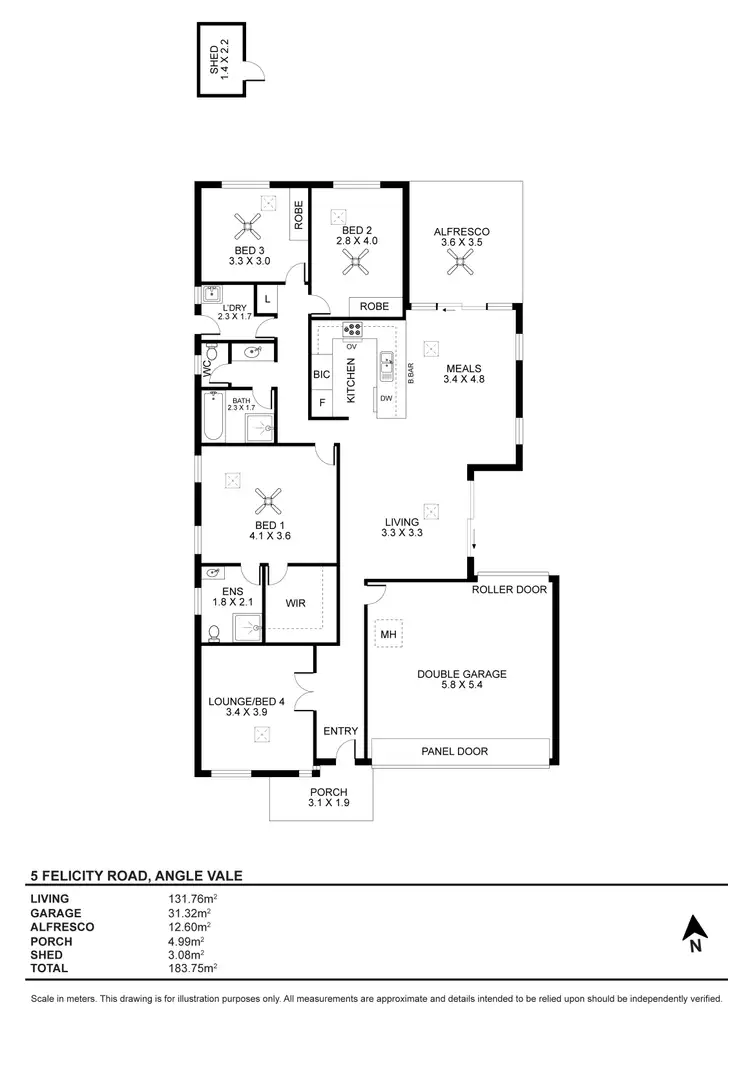 Floorplan of Homely house listing, 5 Felicity Road, Angle Vale SA 5117