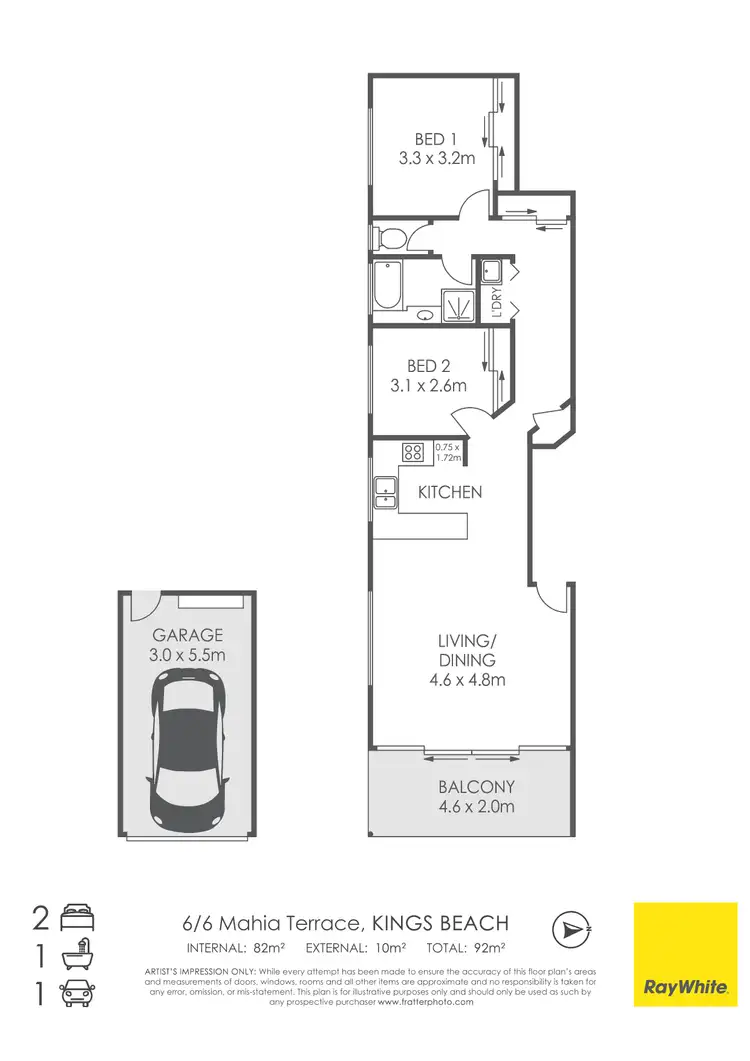 Floorplan of Homely unit listing, Unit 6/6 Mahia Terrace, Kings Beach QLD 4551