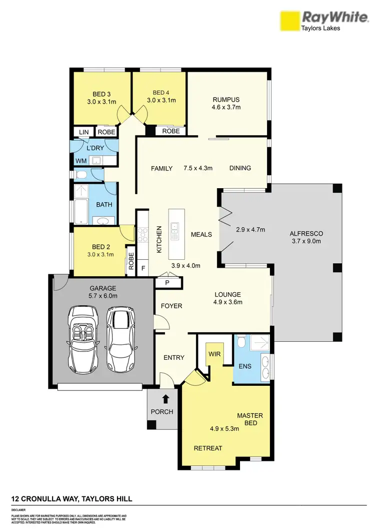 Floorplan of Homely house listing, 12 Cronulla Way, Taylors Hill VIC 3037