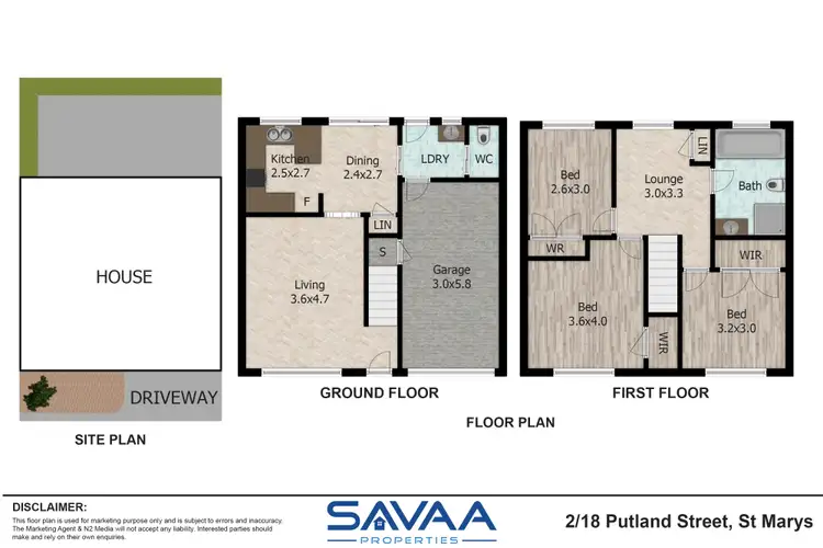 Floorplan of Homely townhouse listing, 2/18 Putland Street, St Marys NSW 2760