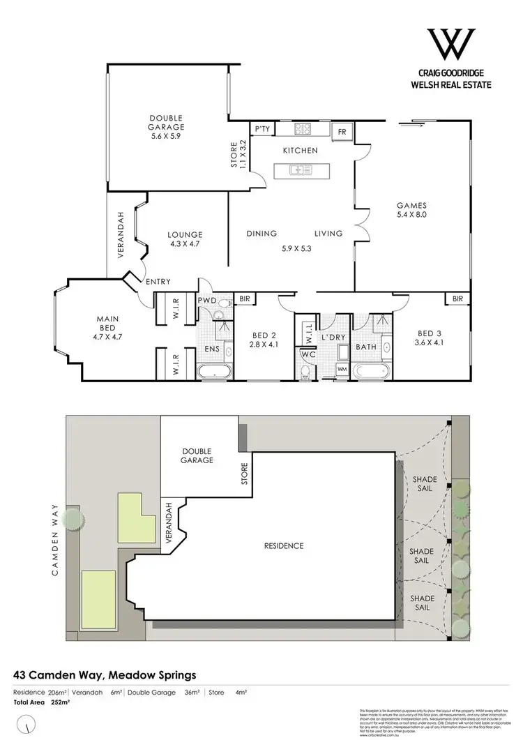 Floorplan of Homely house listing, 43 Camden Way, Meadow Springs WA 6210