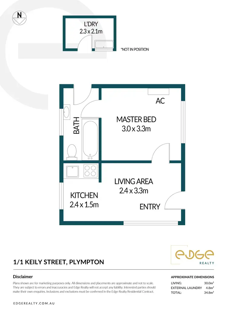 Floorplan of Homely unit listing, 1/1 Keily Street, Plympton SA 5038