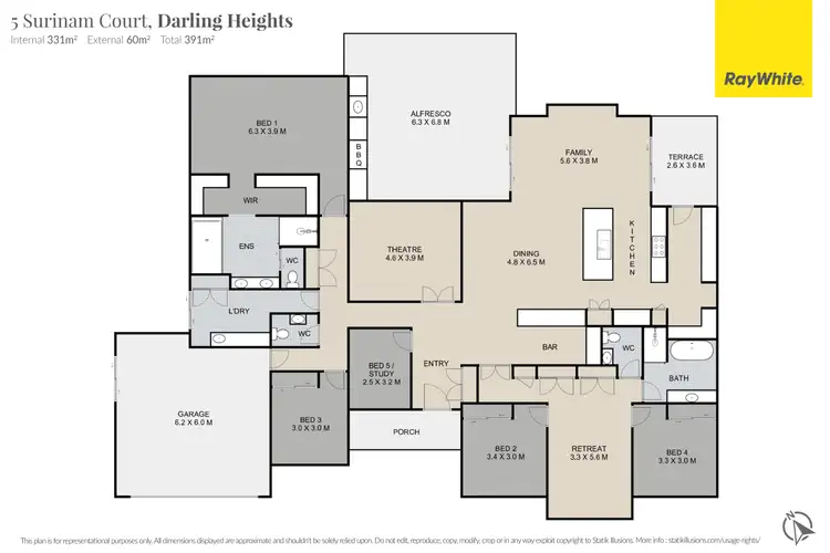 Floorplan of Homely house listing, 5 Surinam Court, Darling Heights QLD 4350
