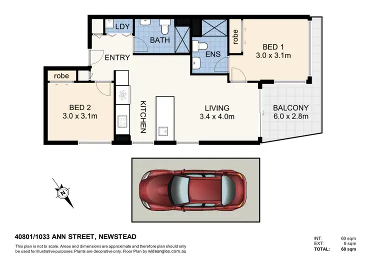 Floorplan of Homely apartment listing, 40801/1033 Ann Street, Newstead QLD 4006