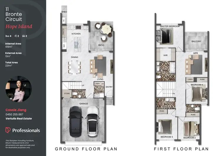 Floorplan of Homely townhouse listing, 11 Bronte Circuit, Hope Island QLD 4212