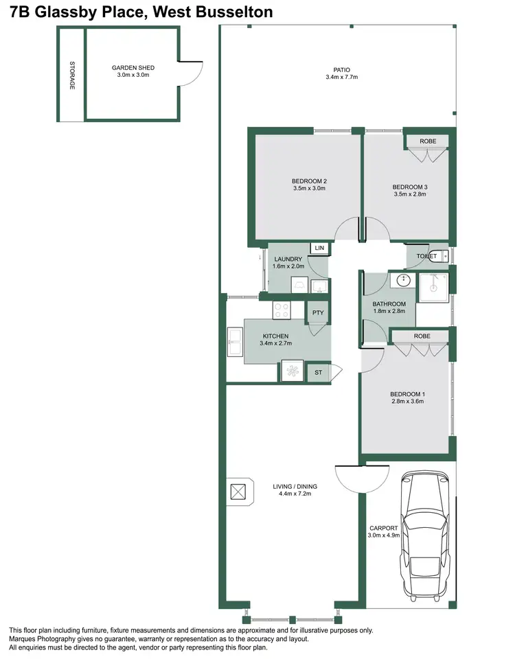 Floorplan of Homely house listing, 7B Glassby Place, West Busselton WA 6280
