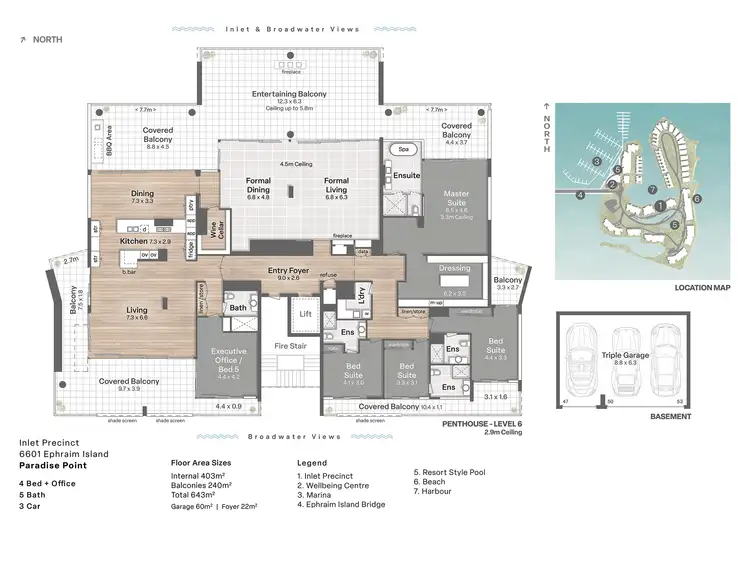 Floorplan of Homely apartment listing, 6601 Ephraim Island, Paradise Point QLD 4216