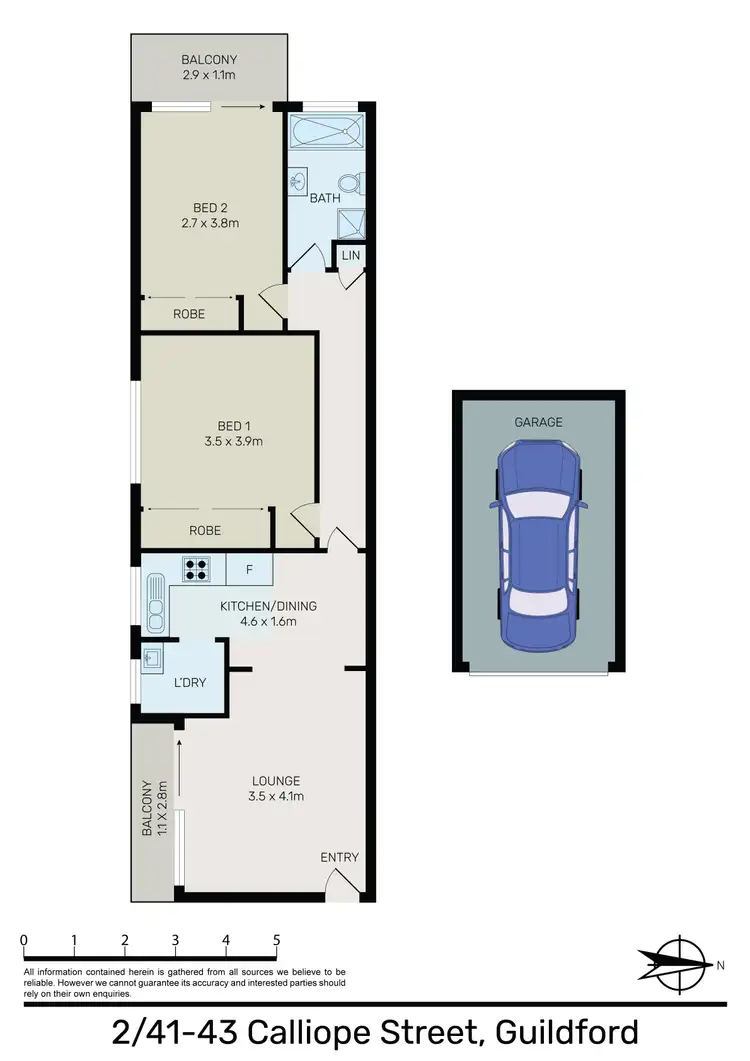 Floorplan of Homely unit listing, 2/41-43 Calliope Street, Guildford NSW 2161