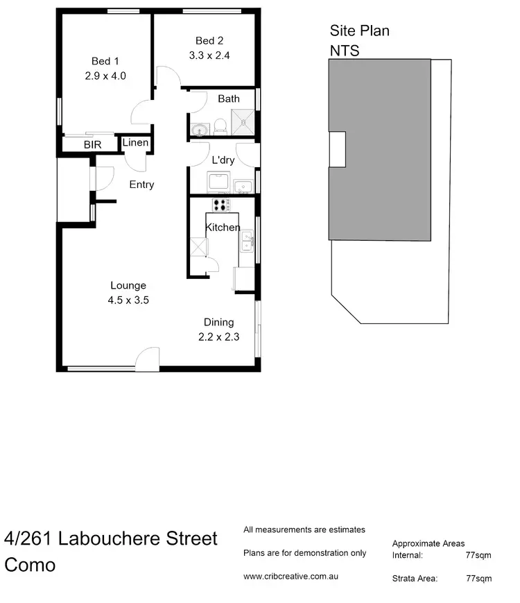 Floorplan of Homely villa listing, 4/261 Labouchere Road, Como WA 6152