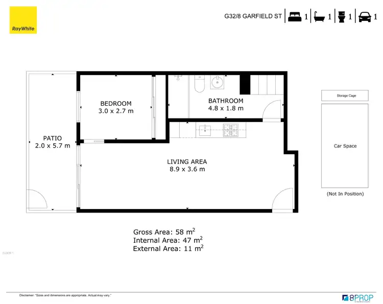 Floorplan of Homely apartment listing, G32/8 Garfield St, Richmond VIC 3121