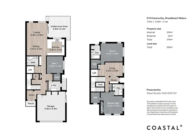 Floorplan of Homely semi-detached listing, 2/13 Havana Key, Broadbeach Waters QLD 4218