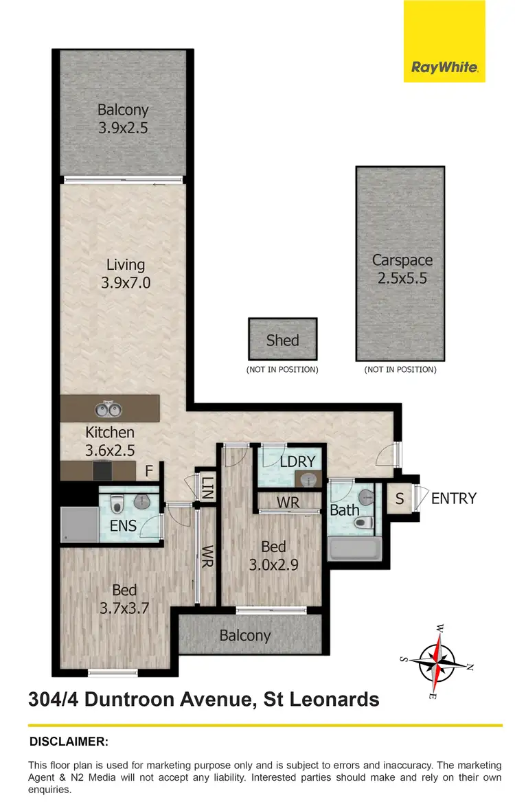 Floorplan of Homely apartment listing, 304/4 Duntroon Avenue, St Leonards NSW 2065