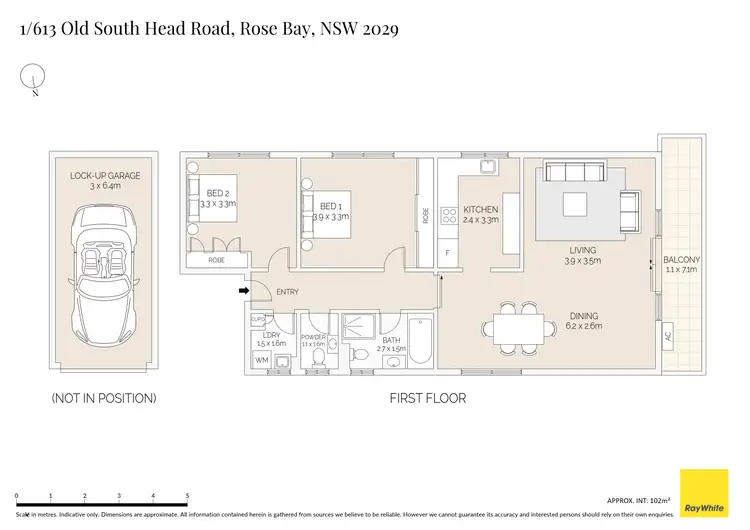 Floorplan of Homely apartment listing, 1/613 Old South Head Road, Rose Bay NSW 2029