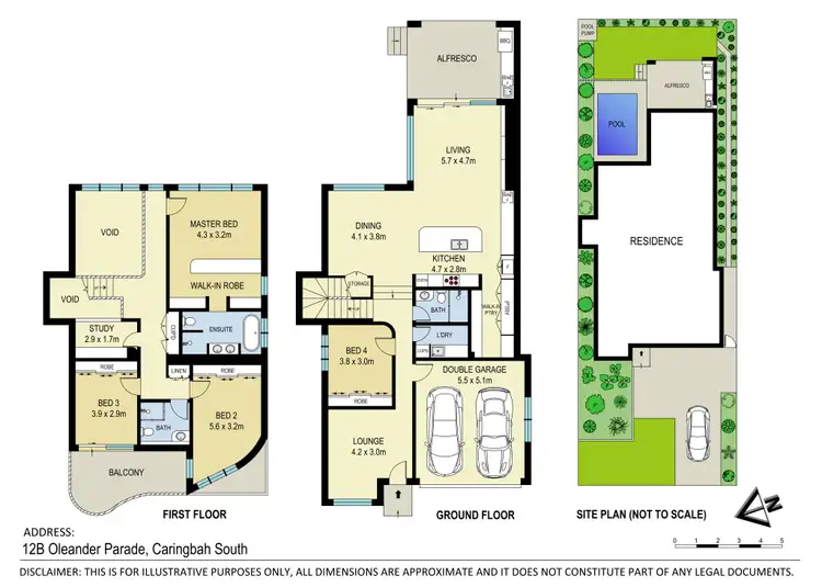 Floorplan of Homely semi-detached listing, 12B Oleander Parade, Caringbah South NSW 2229