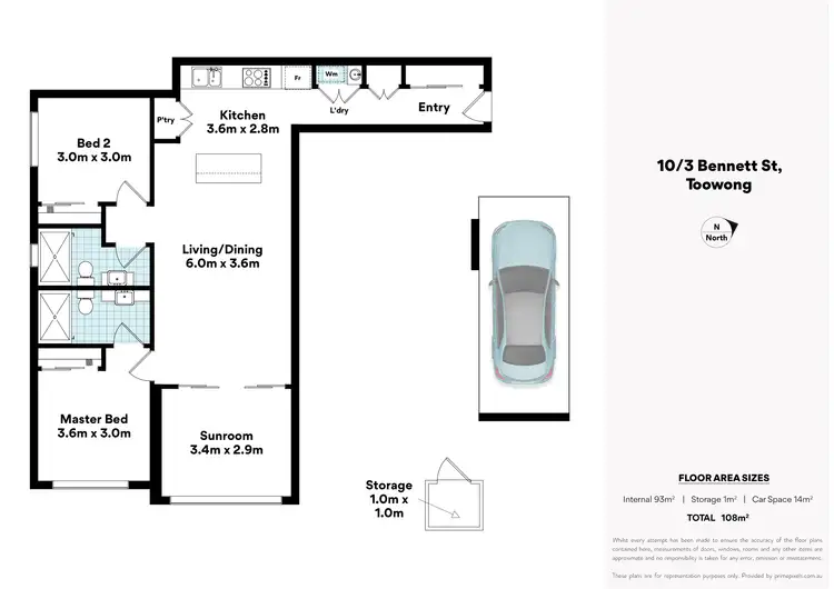 Floorplan of Homely apartment listing, 10/3 Bennett Street, Toowong QLD 4066