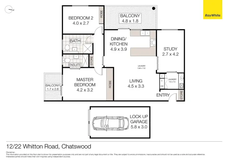 Floorplan of Homely unit listing, 12/22 Whitton Road, Chatswood NSW 2067