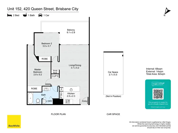 Floorplan of Homely apartment listing, 152/420 Queen Street, Brisbane City QLD 4000
