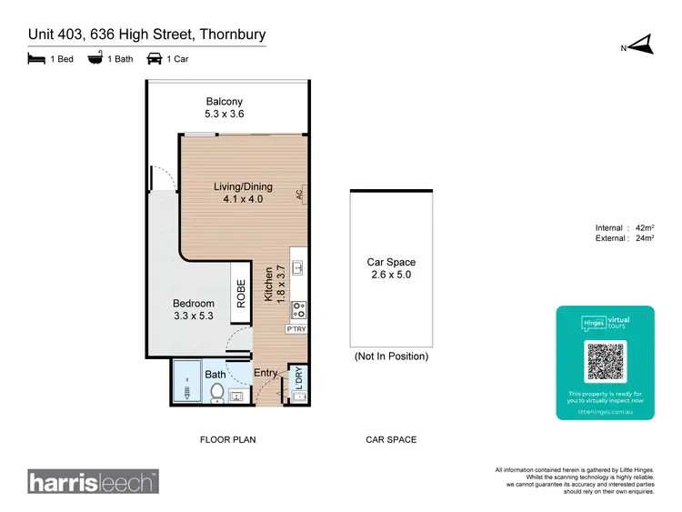 Floorplan of Homely apartment listing, 403/636 High Street, Thornbury VIC 3071