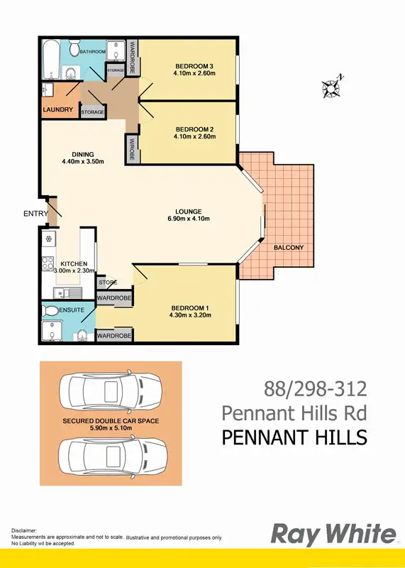 Floorplan of Homely unit listing, 88/298-312 Pennant Hills Road, Pennant Hills NSW 2120