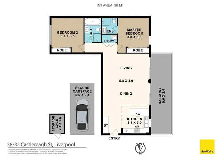 Floorplan of Homely unit listing, 38/32 Castlereagh Street, Liverpool NSW 2170
