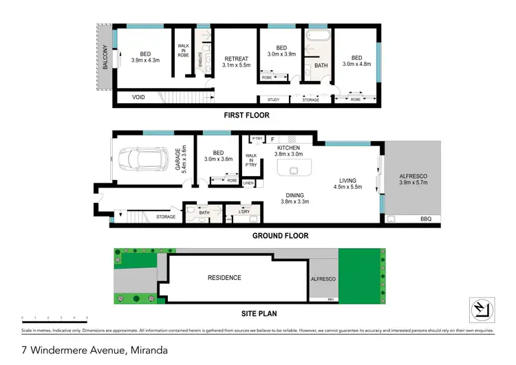 Floorplan of Homely semi-detached listing, 7B Windermere Avenue, Miranda NSW 2228