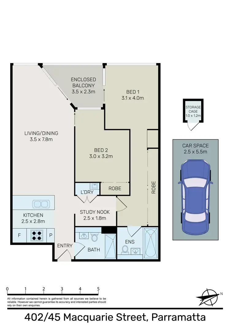 Floorplan of Homely apartment listing, 402/45 Macquarie Street, Parramatta NSW 2150