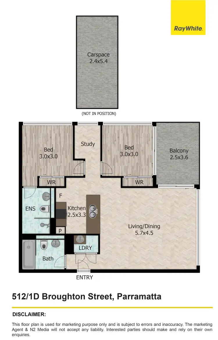 Floorplan of Homely apartment listing, 512/1D Broughton Street, Parramatta NSW 2150
