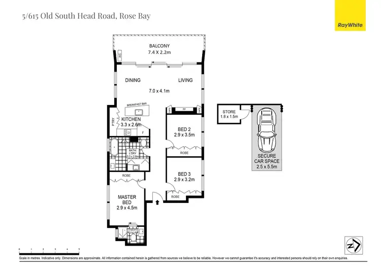 Floorplan of Homely apartment listing, 5/615 Old South Head Road, Rose Bay NSW 2029