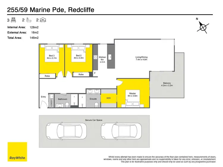 Floorplan of Homely unit listing, 255/59 Marine Parade, Redcliffe QLD 4020