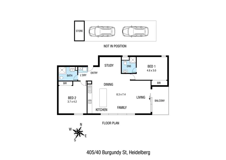 Floorplan of Homely apartment listing, 405/40 Burgundy Street, Heidelberg VIC 3084