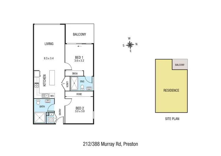 Floorplan of Homely apartment listing, 212/388 Murray Road, Preston VIC 3072