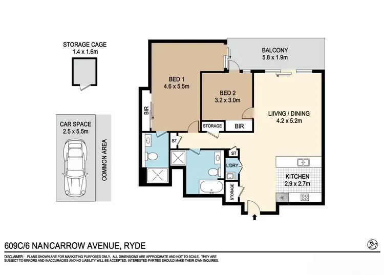 Floorplan of Homely apartment listing, 609C/6 Nancarrow Avenue, Ryde NSW 2112