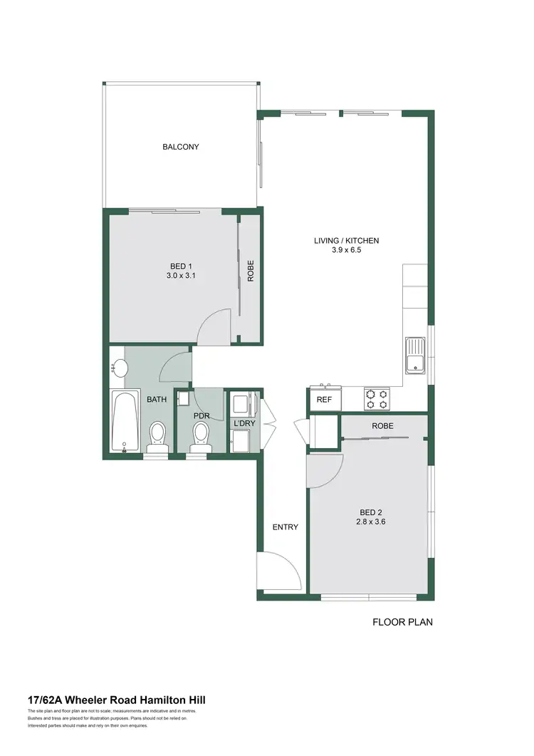 Floorplan of Homely apartment listing, 17/62A Wheeler Road, Hamilton Hill WA 6163