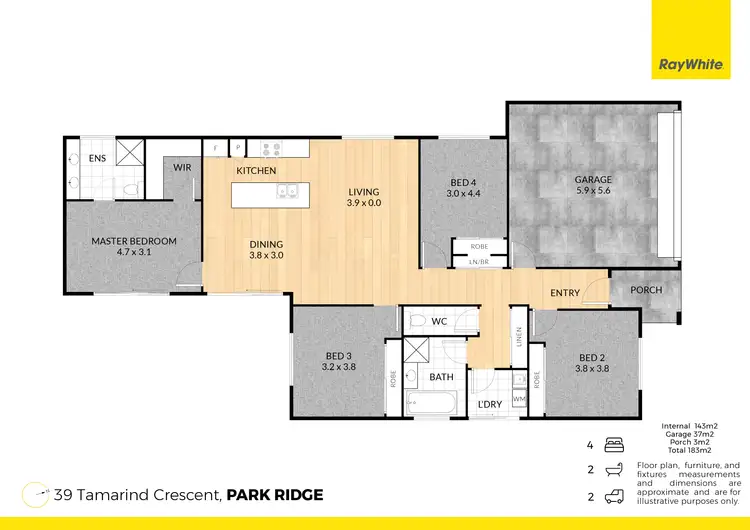 Floorplan of Homely house listing, 39 Tamarind Crescent, Park Ridge QLD 4125