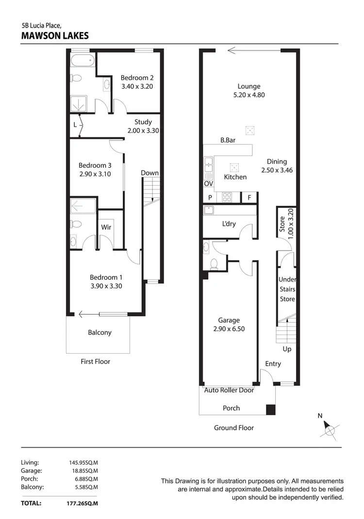 Floorplan of Homely townhouse listing, 5B Lucia Place, Mawson Lakes SA 5095