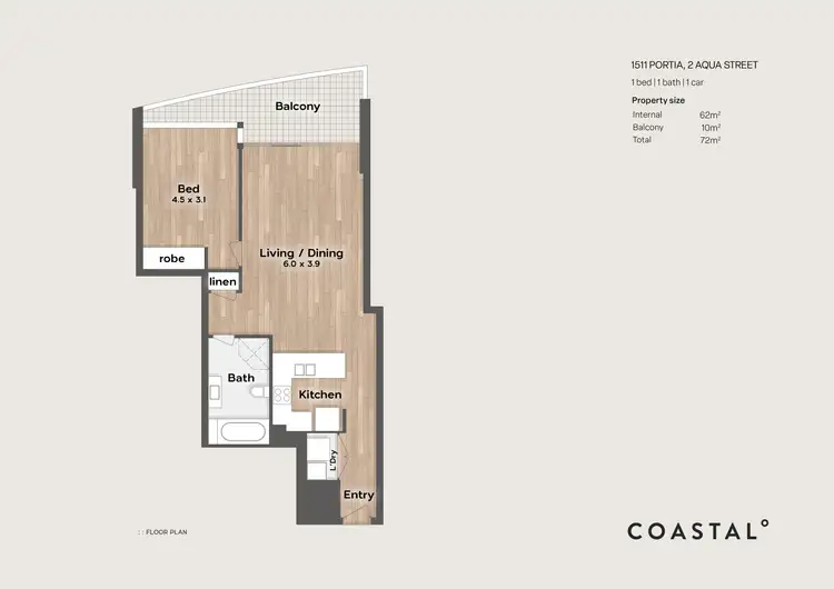 Floorplan of Homely apartment listing, 1511/2 Aqua Street, Southport QLD 4215