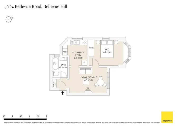 Floorplan of Homely apartment listing, 5/164 Bellevue Road, Bellevue Hill NSW 2023