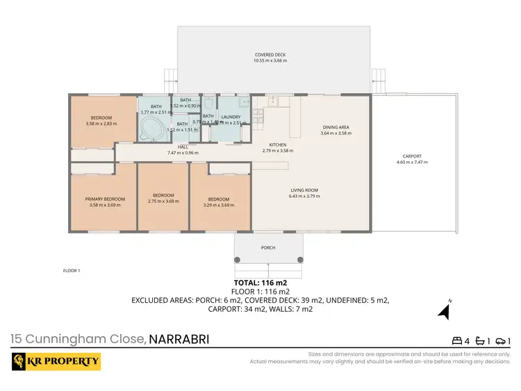 Floorplan of Homely house listing, 15 Cunningham Close, Narrabri NSW 2390