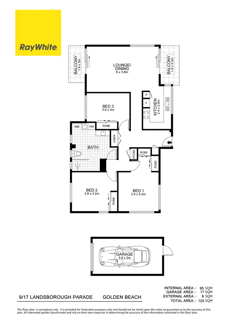 Floorplan of Homely unit listing, 9/17 Landsborough Parade, Golden Beach QLD 4551
