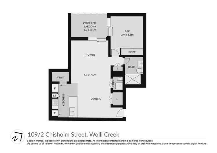 Floorplan of Homely apartment listing, 109/20 Chisholm Street, Wolli Creek NSW 2205