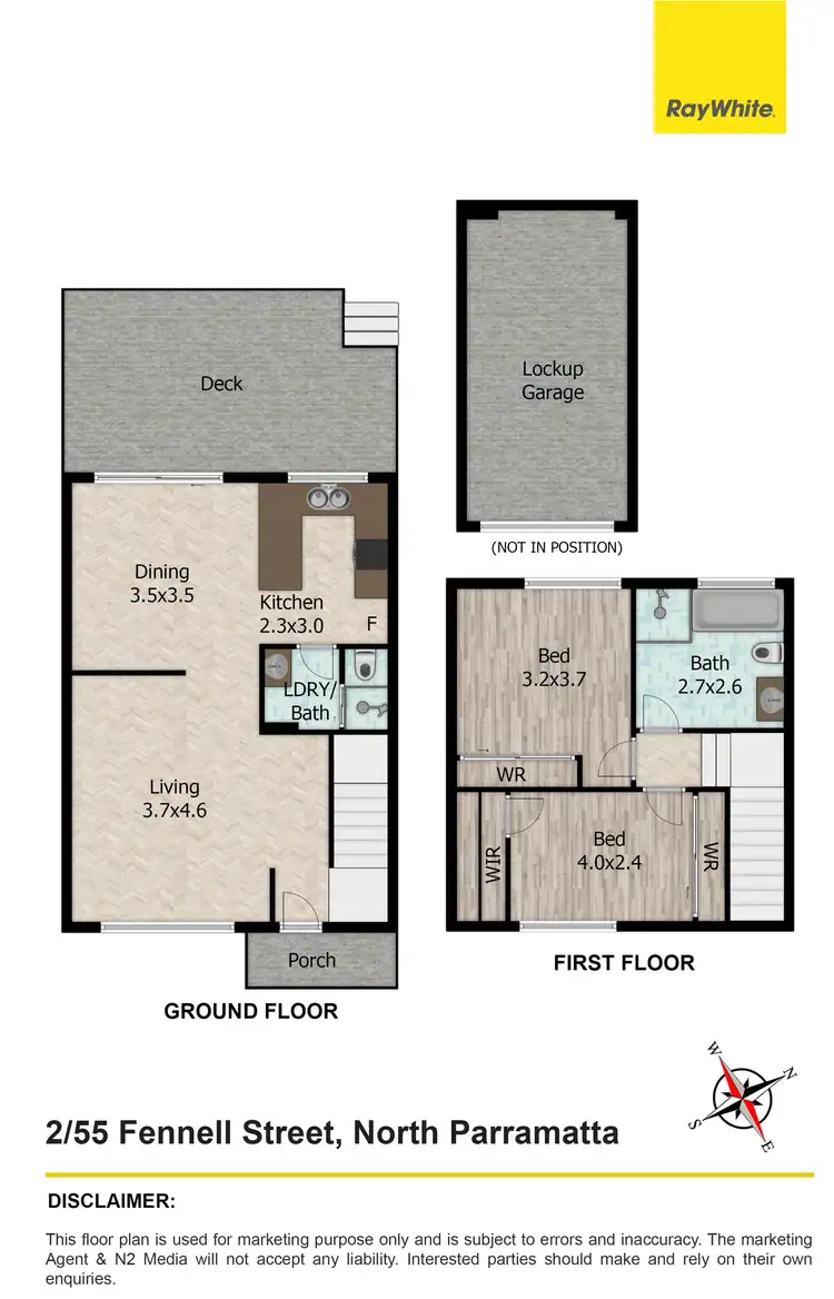Floorplan of Homely townhouse listing, 2/55-57 Fennell Street, North Parramatta NSW 2151