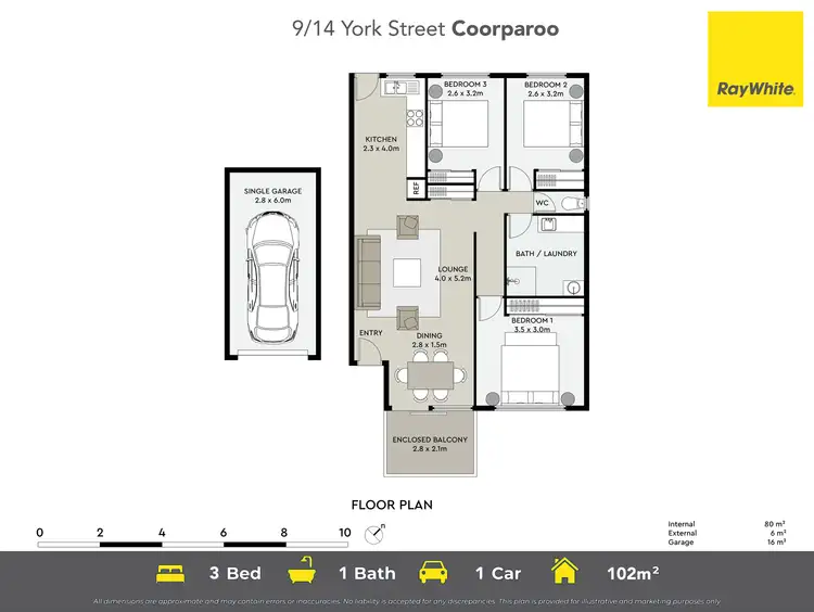 Floorplan of Homely apartment listing, 9/14 York Street, Coorparoo QLD 4151
