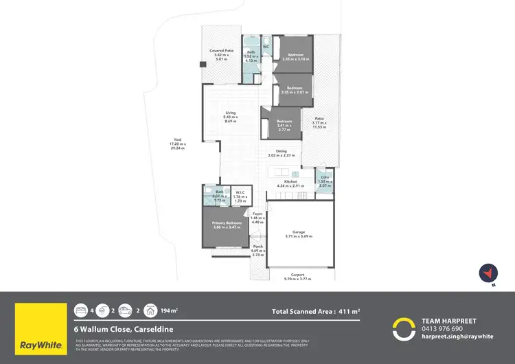 Floorplan of Homely house listing, 6 Wallum Close, Carseldine QLD 4034