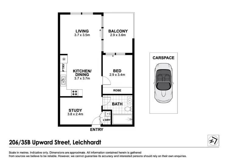 Floorplan of Homely apartment listing, 206/35B Upward Street, Leichhardt NSW 2040