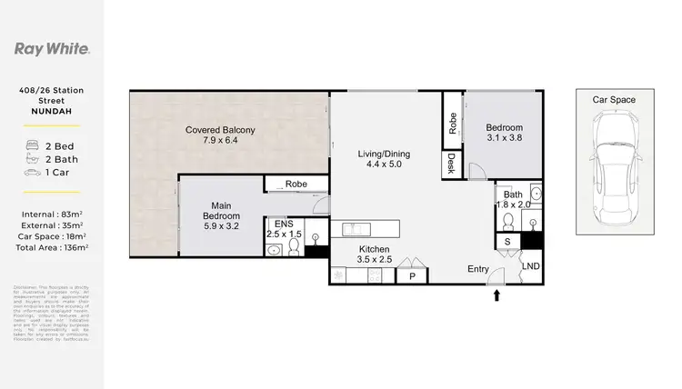 Floorplan of Homely apartment listing, 408/26 Station Street, Nundah QLD 4012