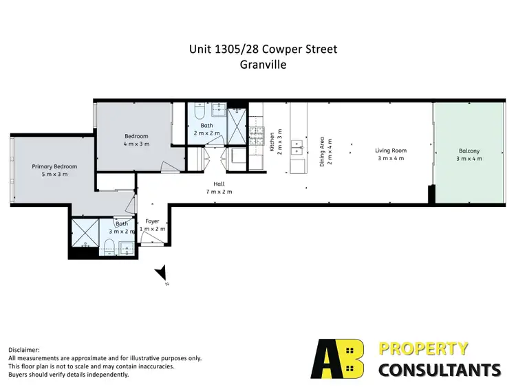 Floorplan of Homely unit listing, 1305/28 Cowper Street, Granville NSW 2142