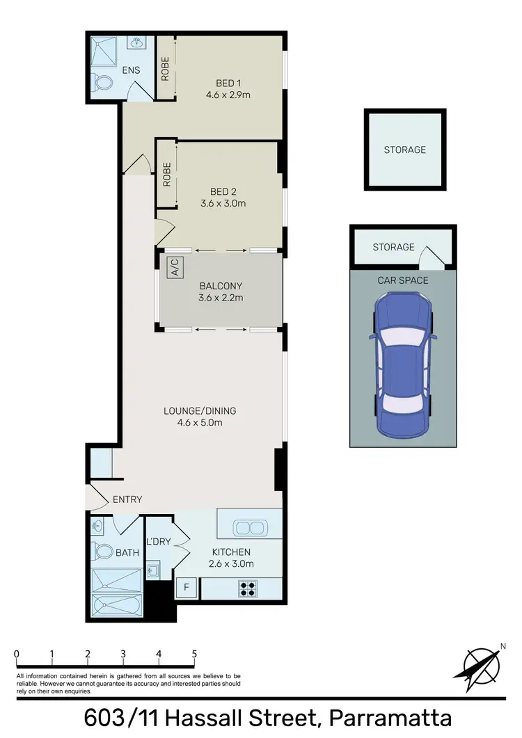 Floorplan of Homely apartment listing, 603/11 Hassall Street, Parramatta NSW 2150