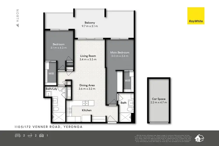 Floorplan of Homely unit listing, 1105/172 Venner Road, Yeronga QLD 4104